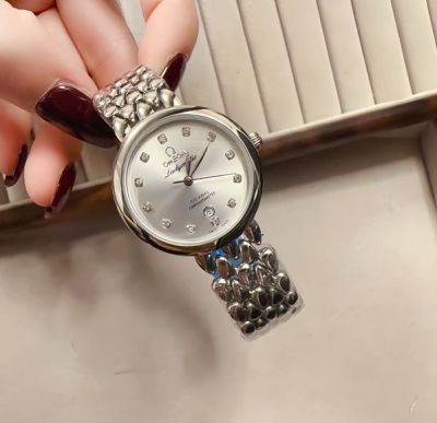 Omega De Villle Ladymatic 28mm Imported Movement Pink/Silver Dial Watch